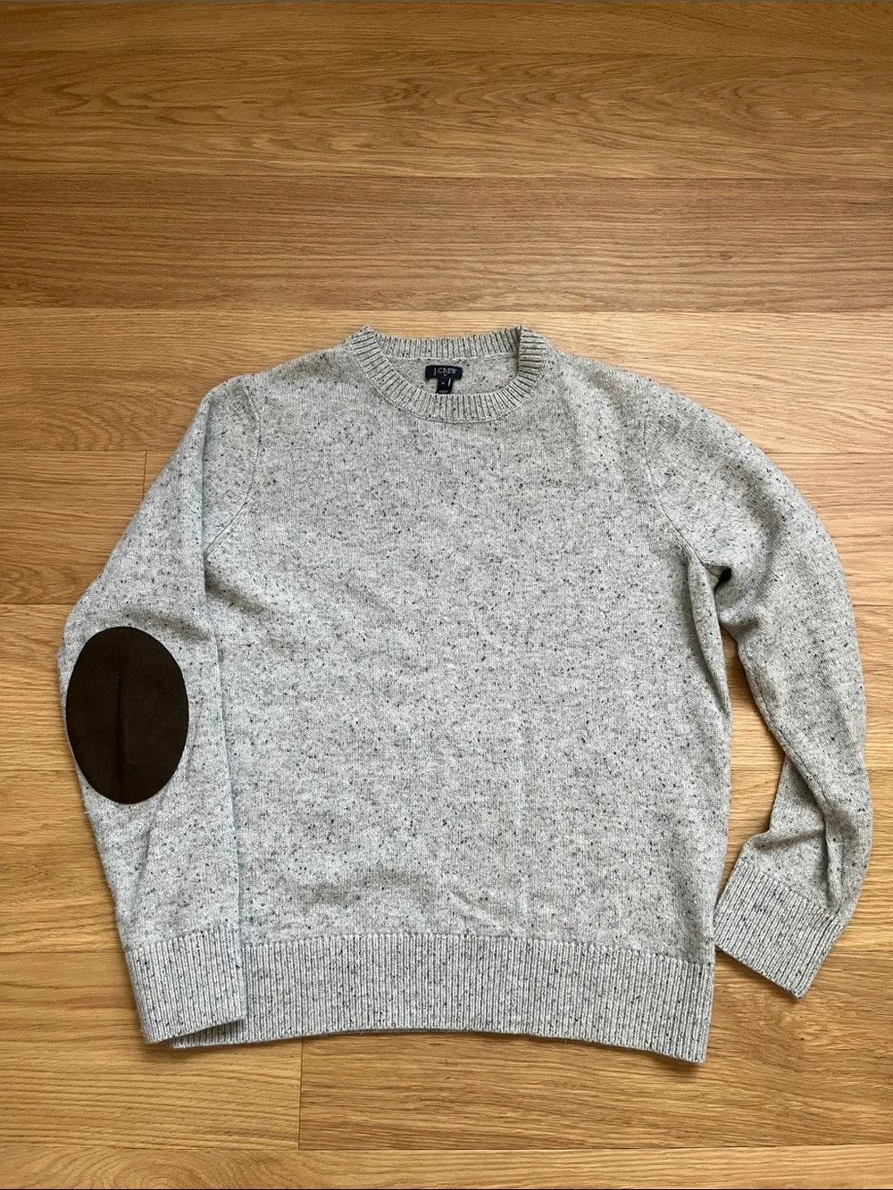 J. Crew Men’s Lambswool Donegal Elbow- Patch Sweater size M